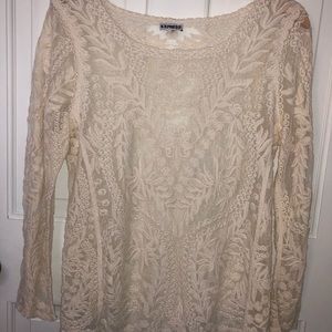 Cream Express lace top